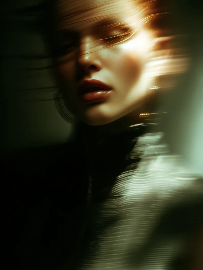 Abstract Motion Portrait of Woman